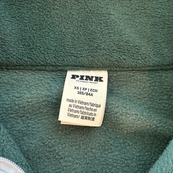 PINK Victoria's Secret Green Fleece Pullover - Picture 2 of 2